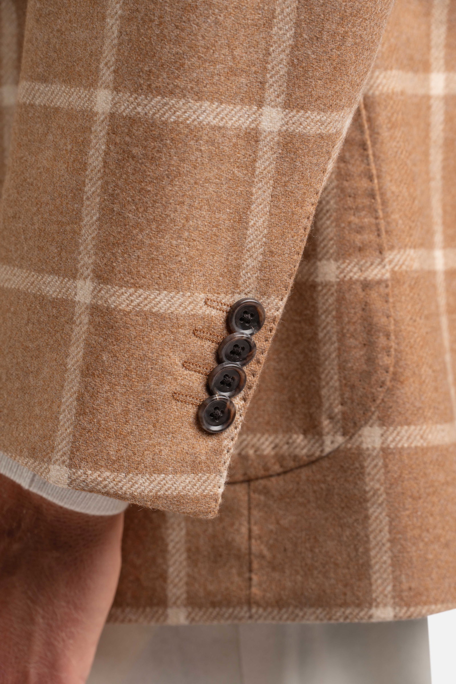 Mod 2 Camel Checked Jacket Brown - Blazers - Cavour